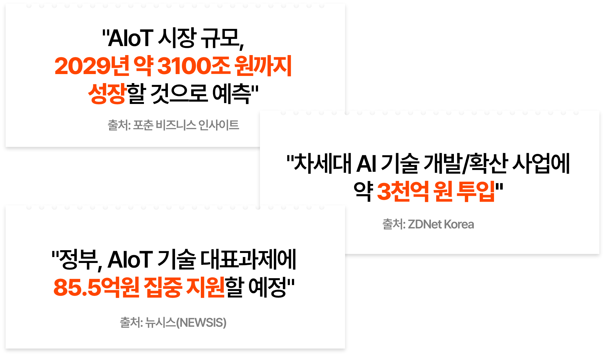 AIoT Ը, 2029  3100    (ó:  Ͻ λƮ),  AI  /Ȯ   3õ  (ó: ZDNet Korea),  AIoT  ǥ 85.5   (ó: ý(NEWSIS))